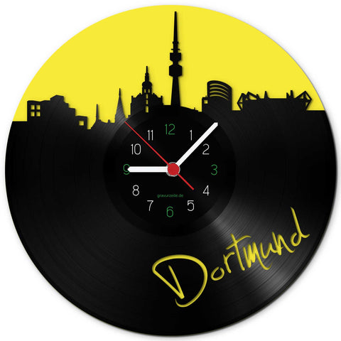 Wanduhr aus Vinyl Dortmund Fan Uhr Colored