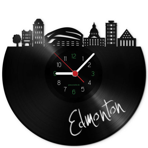 Wanduhr aus Vinyl Skyline Edmonton