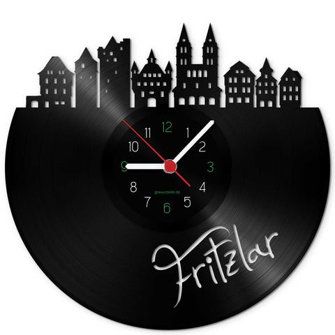 Wanduhr aus Vinyl Skyline Fritzlar