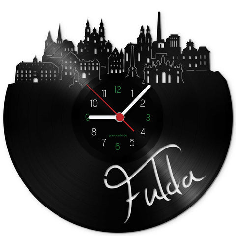 Wanduhr aus Vinyl Skyline Fulda
