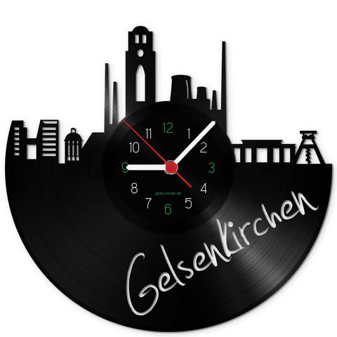 Wanduhr aus Vinyl Skyline Gelsenkirchen