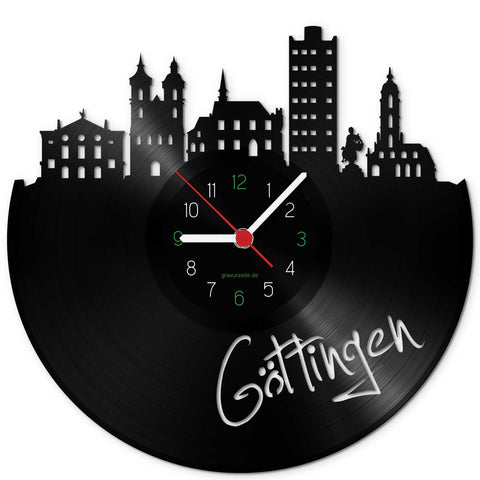 Wanduhr aus Vinyl Skyline Göttingen