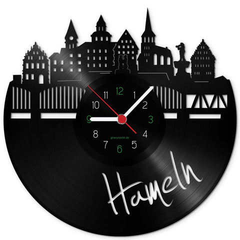 Wanduhr aus Vinyl Skyline Hameln