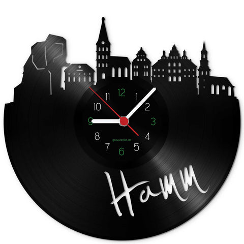 Wanduhr aus Vinyl Skyline Hamm