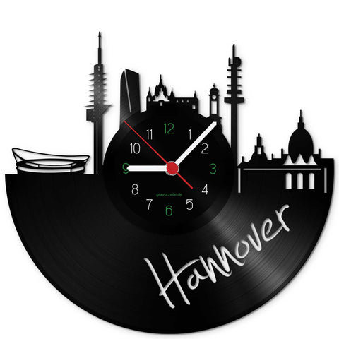 Wanduhr aus Vinyl Skyline Hannover