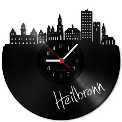 Wanduhr aus Vinyl Skyline Heilbronn