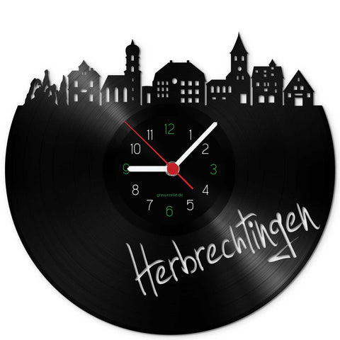 Wanduhr aus Vinyl Skyline Herbrechtingen