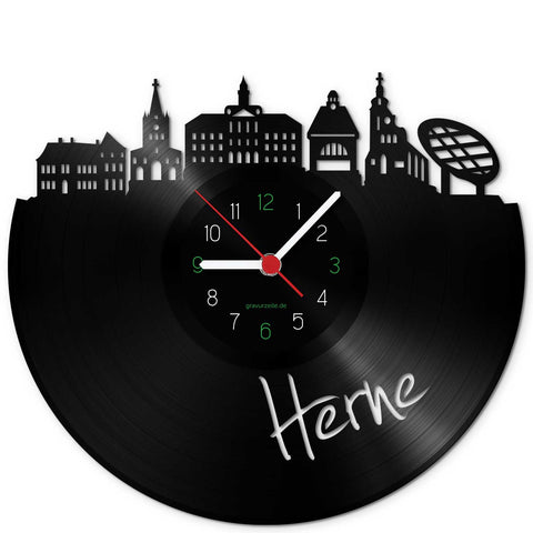 Wanduhr aus Vinyl Skyline Herne