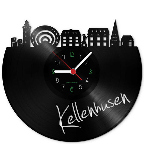 Wanduhr aus Vinyl Skyline Kellenhusen