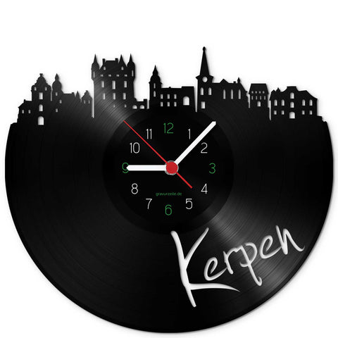 Wanduhr aus Vinyl Skyline Kerpen