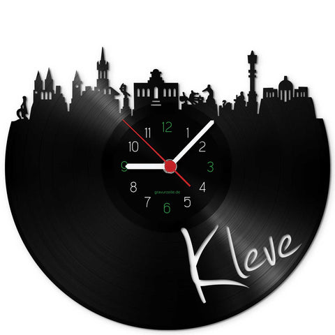 Wanduhr aus Vinyl Skyline Kleve