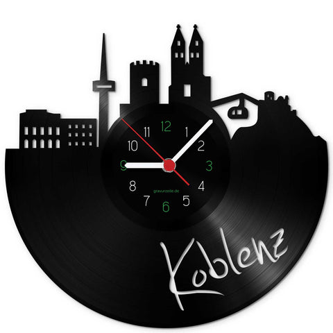 Wanduhr aus Vinyl Skyline Koblenz