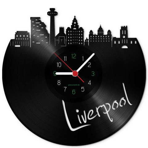 Wanduhr aus Vinyl Skyline Liverpool