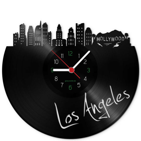 Wanduhr aus Vinyl Skyline Los Angeles