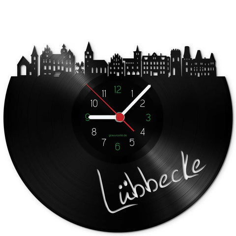 Wanduhr aus Vinyl Skyline Lübbecke