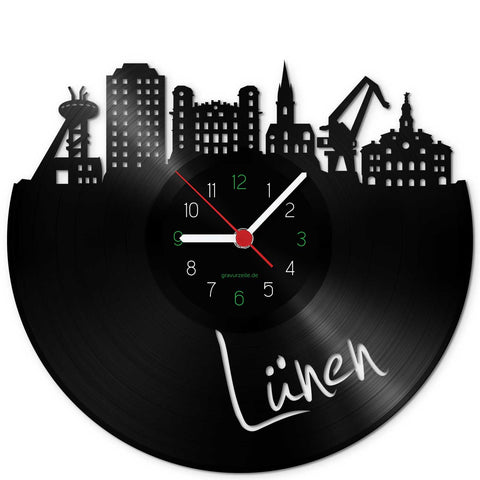 Wanduhr aus Vinyl Skyline Lünen