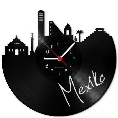 Wanduhr aus Vinyl Skyline Mexiko