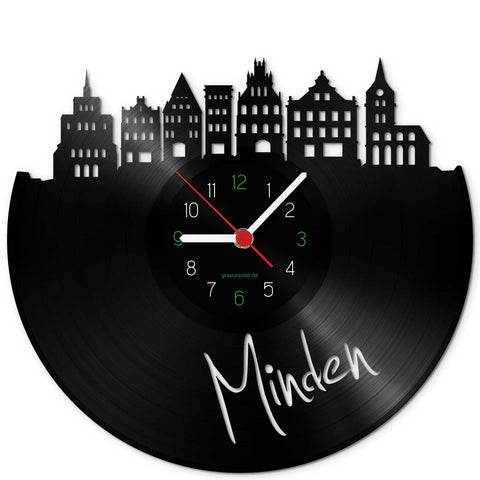 Wanduhr aus Vinyl Skyline Moers