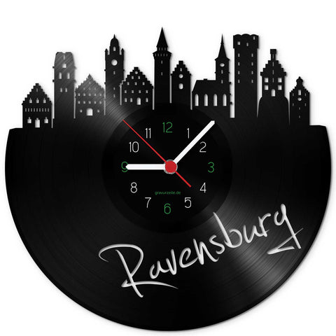 Wanduhr aus Vinyl Skyline Ravensburg