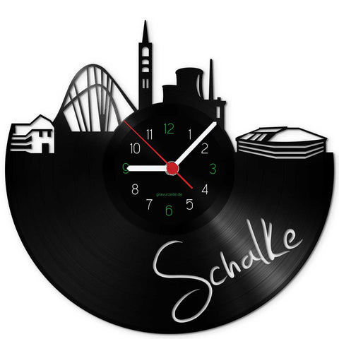 Wanduhr aus Vinyl Skyline Schalke