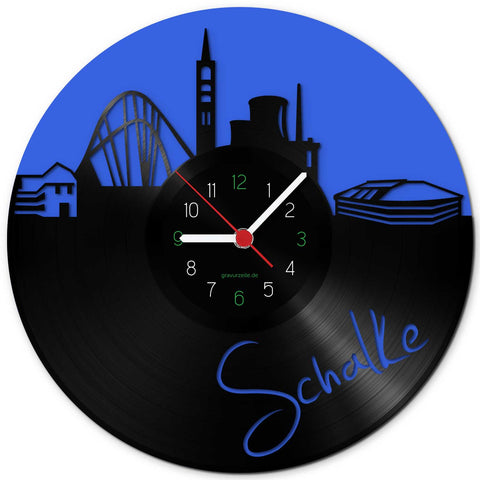 Wanduhr aus Vinyl Schalke Fan Uhr Colored