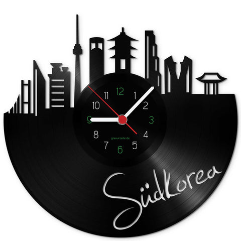 Wanduhr aus Vinyl Skyline Südkorea
