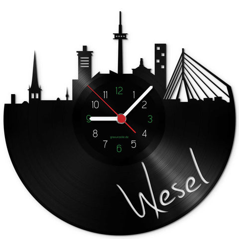 Wanduhr aus Vinyl Skyline Wesel