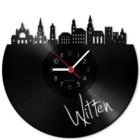 Wanduhr aus Vinyl Skyline Witten