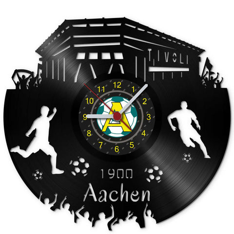 Fussball Wanduhr aus Vinyl Vereinsliebe Aachen