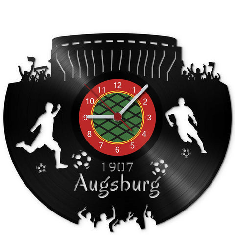 Fussball Wanduhr aus Vinyl Vereinsliebe Augsburg