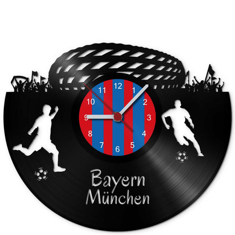 Fussball Wanduhr aus Vinyl München Vereinsliebe