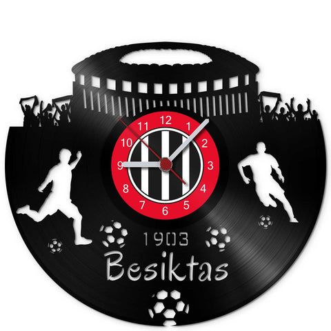 Fussball Wanduhr aus Vinyl Vereinsliebe Besiktas