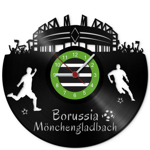 Fussball Wanduhr aus Vinyl Vereinsliebe Borussia Mönchengladbach