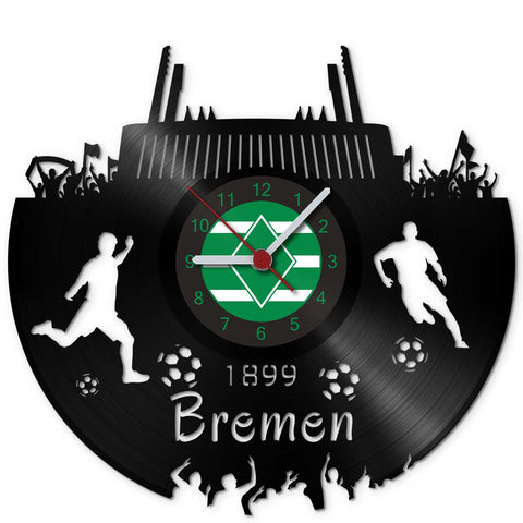 Fussball Wanduhr aus Vinyl Vereinsliebe Bremen