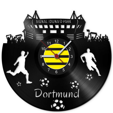 Fussball Wanduhr aus Vinyl Vereinsliebe Dortmund