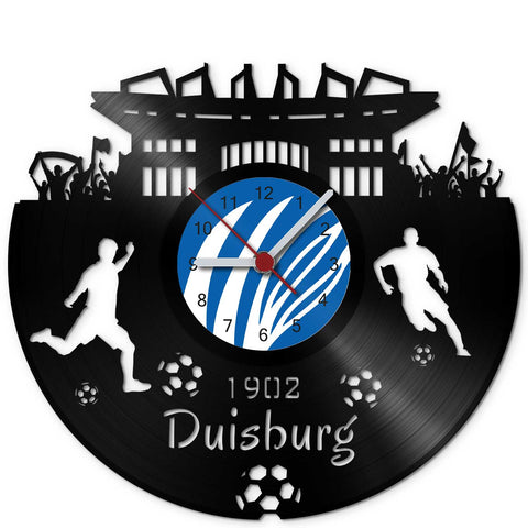 Fussball Wanduhr aus Vinyl Vereinsliebe Duisburg