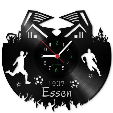 Fussball Wanduhr aus Vinyl Vereinsliebe Essen