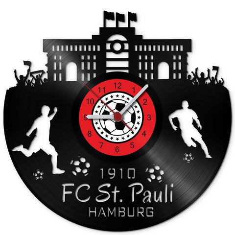 Fussball Wanduhr aus Vinyl Vereinsliebe FC St. Pauli