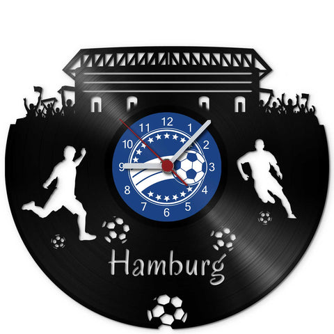 Fussball Wanduhr aus Vinyl Vereinsliebe Hamburg
