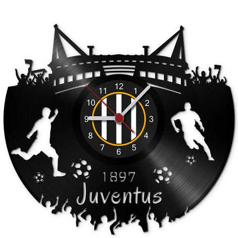Fussball Wanduhr aus Vinyl Vereinsliebe Juventus
