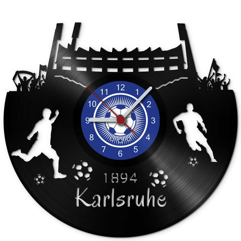 Fussball Wanduhr aus Vinyl Vereinsliebe Karlsruhe