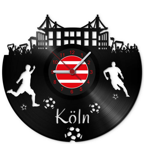 Fussball Wanduhr aus Vinyl Vereinsliebe Köln