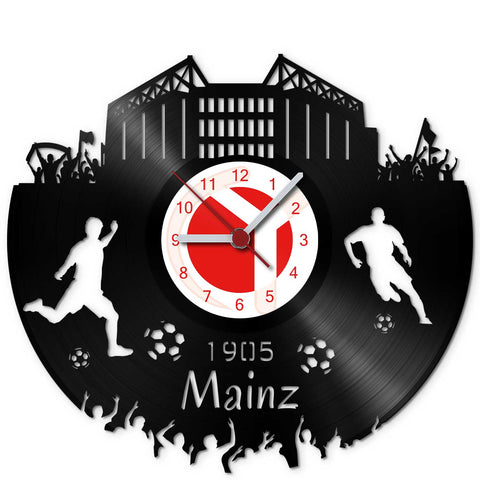 Fussball Wanduhr aus Vinyl Vereinsliebe Mainz