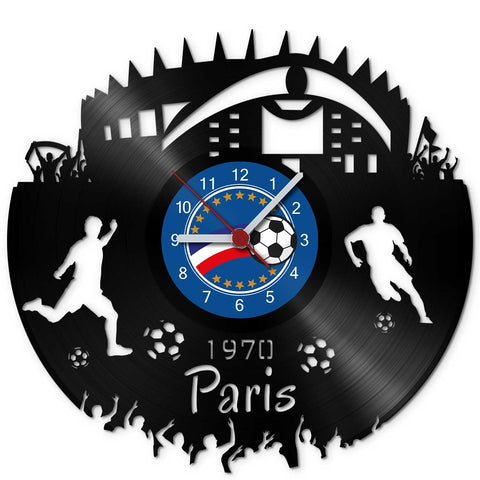 Fussball Wanduhr aus Vinyl Vereinsliebe Paris