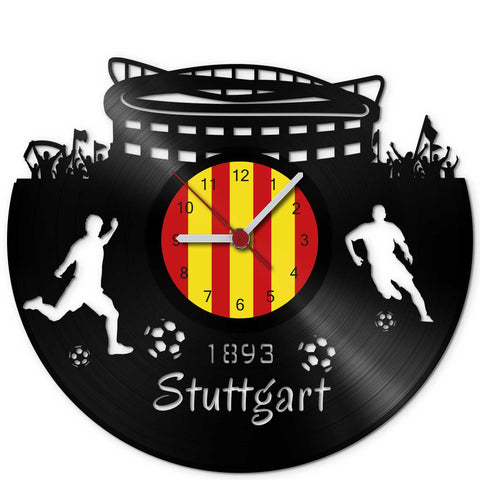 Wanduhr aus Vinyl Stuttgart Vereinsliebe