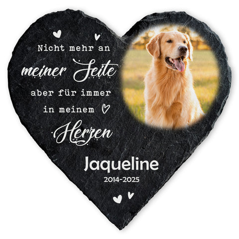 Bedrucktes Schieferherz - Tierfoto - Personalisiertes Geschenk