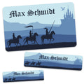 Schuletiketten mit Namen - Ritter Design - 100 Aufkleber in verschiedenen Größen