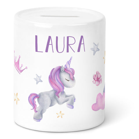 Spardose aus Keramik - Einhorn