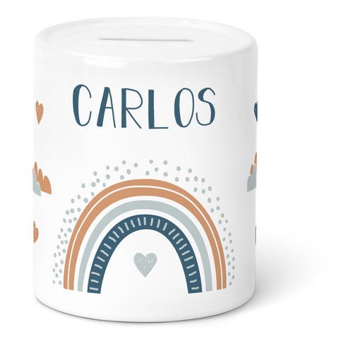 Spardose aus Keramik - Regenbogen