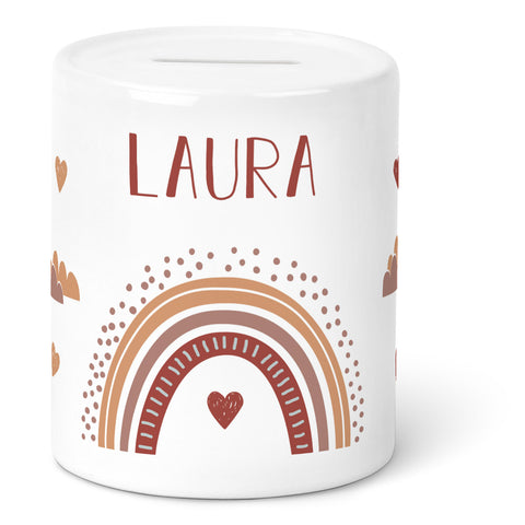 Spardose aus Keramik - Regenbogen